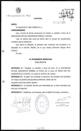 Decreto n° 2571 de 2013, Bruera, Oscar Pablo