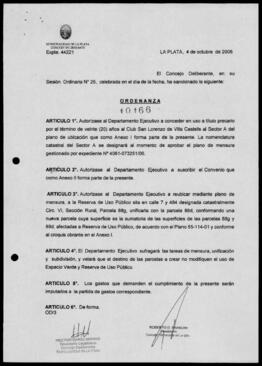 Ordenanza n° 10166 de 2006