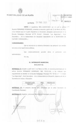 Decreto nº 648 de 2021, GARRO, Julio cesar