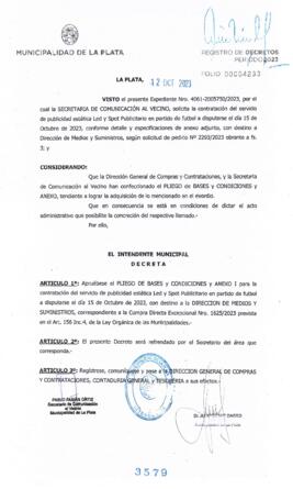 Decreto nº 3579 de 2023, GARRO, Julio cesar