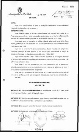 Decreto n° 84 de 2005, Alak, Julio Cesar