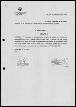 Ordenanza n° 10594 de 2009