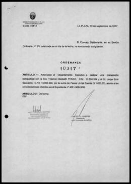 Ordenanza n° 10317 de 2007
