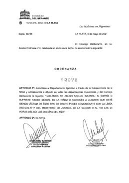 Ordenanza nº 12078 de 2021