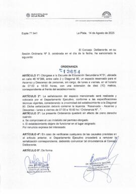 Ordenanza n° 12654 de 2025