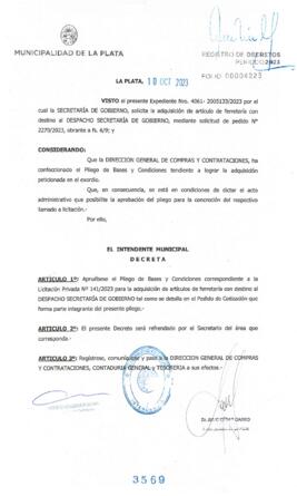 Decreto nº 3569 de 2023, GARRO, Julio cesar
