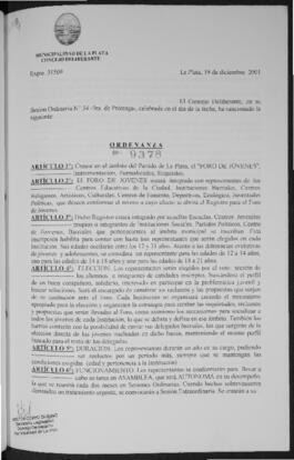Ordenanza n° 9378 de 2001