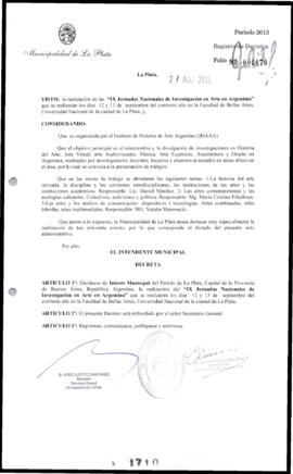 Decreto n° 1710 de 2013, Bruera, Oscar Pablo
