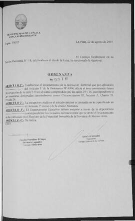 Ordenanza n° 9316 de 2001