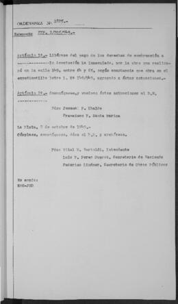 Ordenanza n° 1825 de 1949