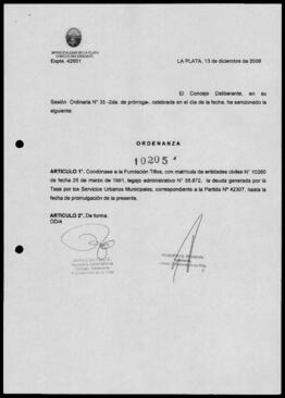Ordenanza n° 10205 de 2006