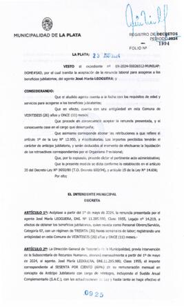 Decreto nº 925 de 2024, ALAK, Julio Cesar