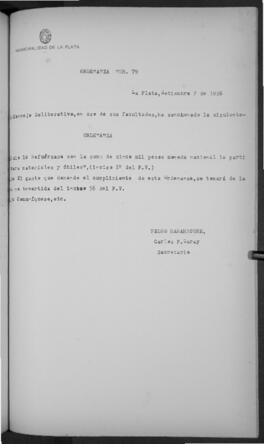 Ordenanza n° 79 de 1926