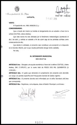 Decreto n° 1524 de 2013, Bruera, Oscar Pablo