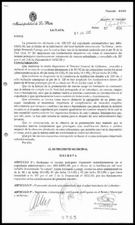 Decreto n° 765 de 2005, Alak, Julio Cesar