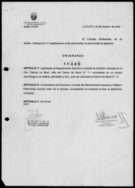 Ordenanza n° 10449 de 2008