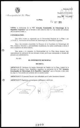 Decreto n° 2309 de 2013, Bruera, Oscar Pablo