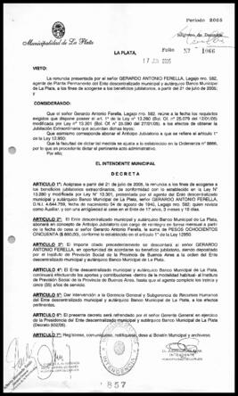 Decreto n° 857 de 2005, Alak, Julio Cesar