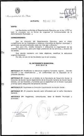 Decreto n° 1560 de 2013, Bruera, Oscar Pablo