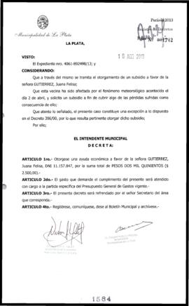 Decreto n° 1584 de 2013, Bruera, Oscar Pablo
