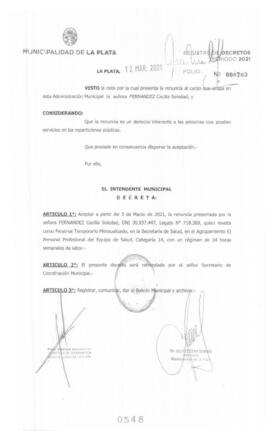 Decreto nº 548 de 2021, GARRO, Julio cesar