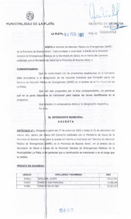 Decreto nº 497 de 2023, GARRO, Julio cesar