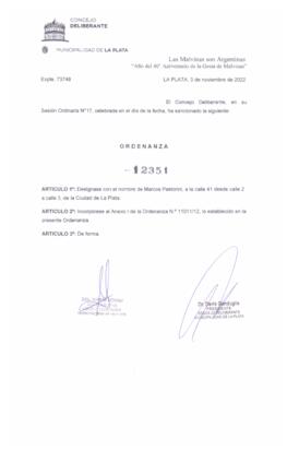 Ordenanza nº 12351 de 2022