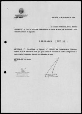 Ordenanza n° 10216 de 2006