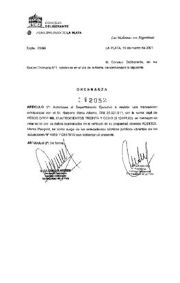 Ordenanza nº 12052 de 2021