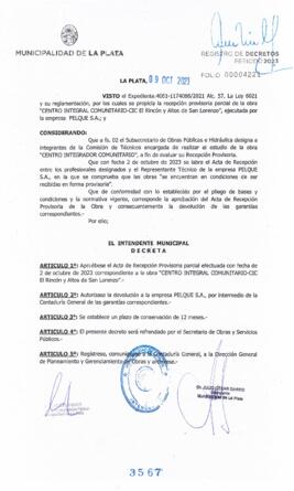 Decreto nº 3567 de 2023, GARRO, Julio cesar