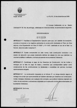 Ordenanza n° 10229 de 2006