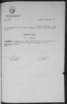 Ordenanza n° 9365 de 2001