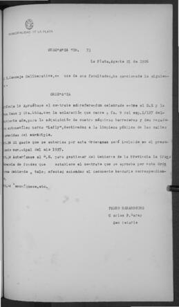 Ordenanza n° 73 de 1926