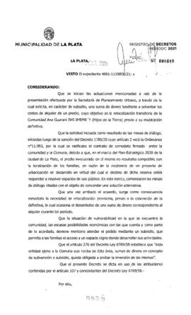 Decreto nº 536 de 2021, GARRO, Julio cesar