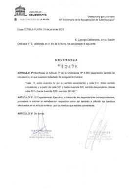Ordenanza nº 12476 de 2023