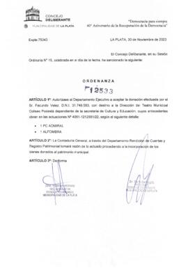 Ordenanza nº 12533 de 2023
