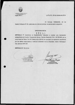 Ordenanza n° 11190 de 2014