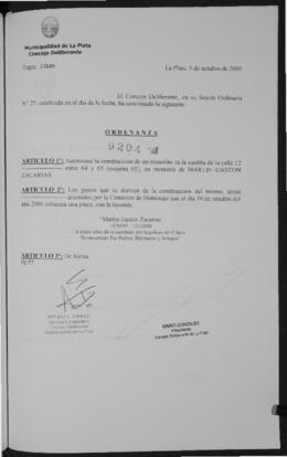 Ordenanza n° 9204 de 2000