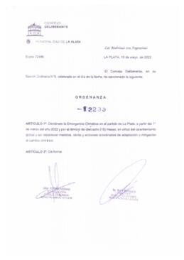 Ordenanza nº 12233 de 2022