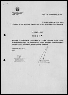 Ordenanza n° 10221 de 2006