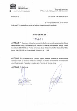 Ordenanza nº 12409 de 2023