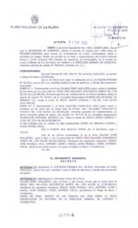 Decreto nº 884 de 2021, GARRO, Julio cesar