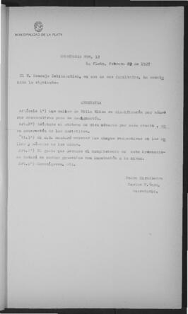 Ordenanza n° 12 de 1927