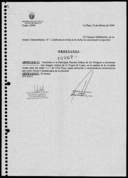 Ordenanza n° 10067 de 2006