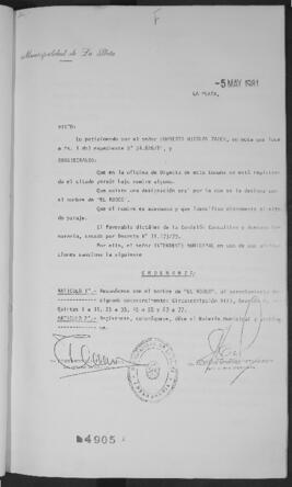 Ordenanza n° 4905 de 1981