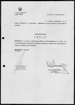 Ordenanza n° 10888 de 2011