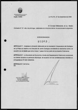 Ordenanza n° 10243 de 2006