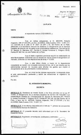 Decreto n° 816 de 2005, Alak, Julio Cesar