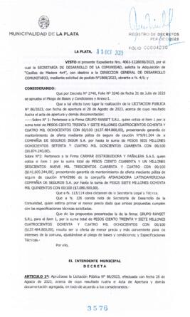 Decreto nº 3576 de 2023, GARRO, Julio cesar