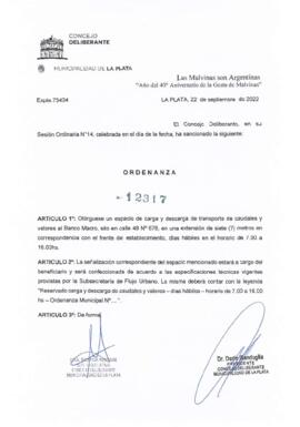 Ordenanza nº 12317 de 2022